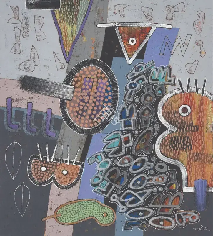 Verma, Santosh Kumar (Artist). Untitled. Acrylic on canvas, n.d. | Painting | FineArts | 00603200