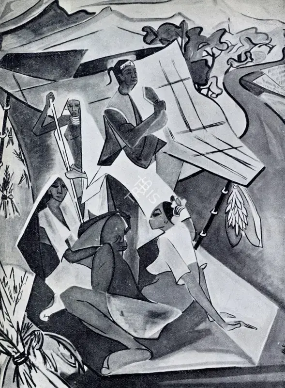Sabavala, Jehangir (Artist). Adibasis. n.d. | Marg, April 1953 | Painting | FineArts | 00673953