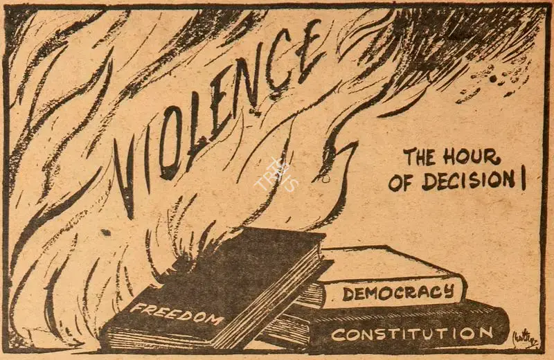 Chatterjee, Basu (Cartoonist). The Hour of Decision!, 1969 | Cartoons