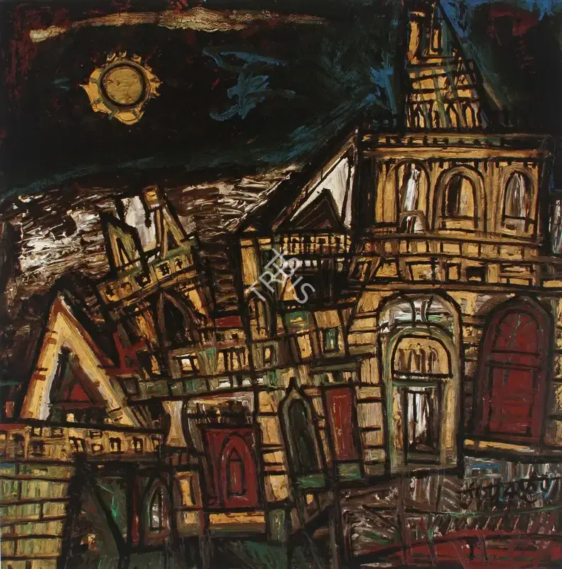 Souza, F.N. (Artist). Untitled (Landscape), 1960 | Painting