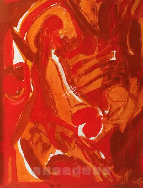 Raza, S.H. (Artist). Heart. Acrylic on tin, 1972 | Painting  | 00880260