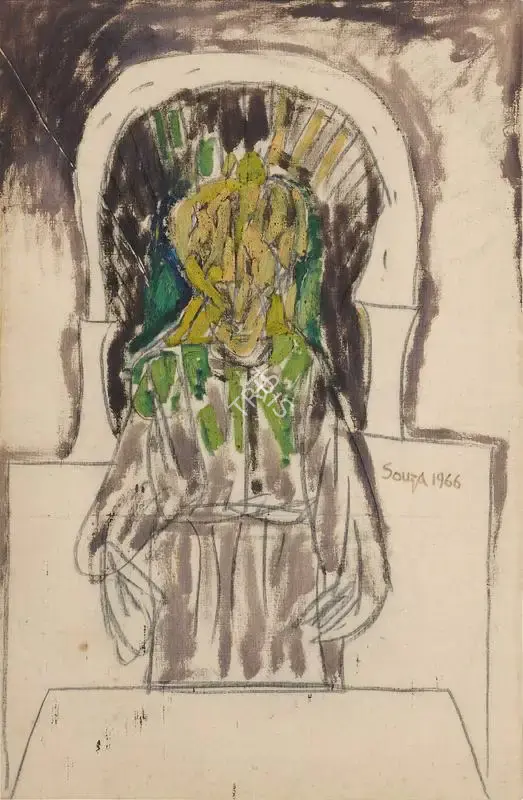 Souza, F.N. (Artist). Untitled (Priest at Altar), 1966 | Painting