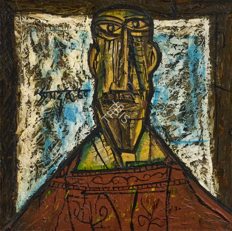 Souza, F.N. (Artist). Untitled (Head of a Cardinal), 1960 | Painting