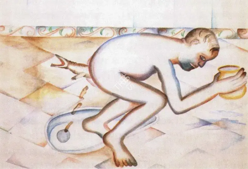Khakhar, Bhupen P. (Artist). Birth of Crocodile, 2000 | Painting