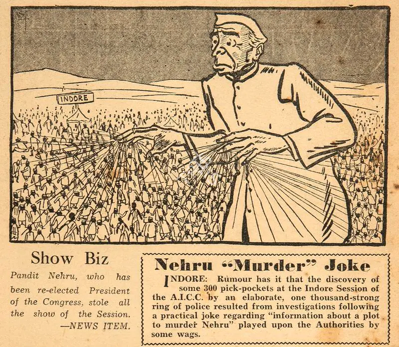 Chatterjee, Basu (Cartoonist). Nehru Murder Joke. 1952 | Cartoons, Blitz, 20 September 1952 | PopCulture | 00904445