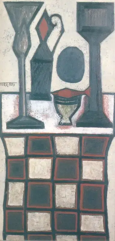 Souza, F.N. (Artist). Still life with fish, 1953 | Painting