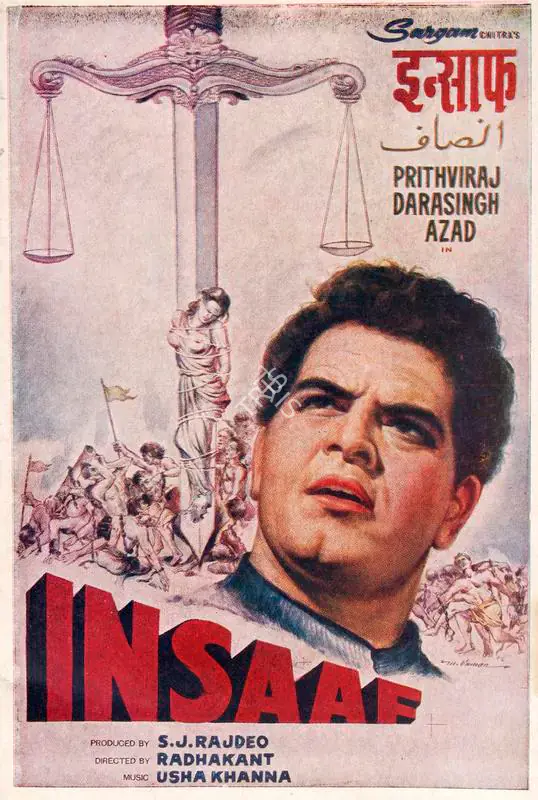 Rajdeo, S.J. (Producer), Insaaf, 1966 | Song-Synopsis Booklet | CinemaEducation | 00864857