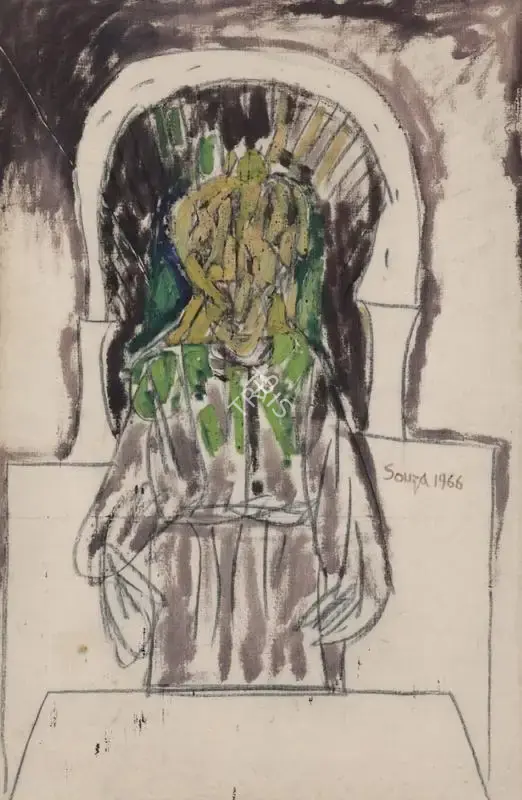 Souza, F.N. (Artist). Untitled (Preist at Altar), 1966 | Painting