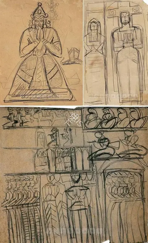 Roy, Jamini (Artist). Various, n.d. | Drawing