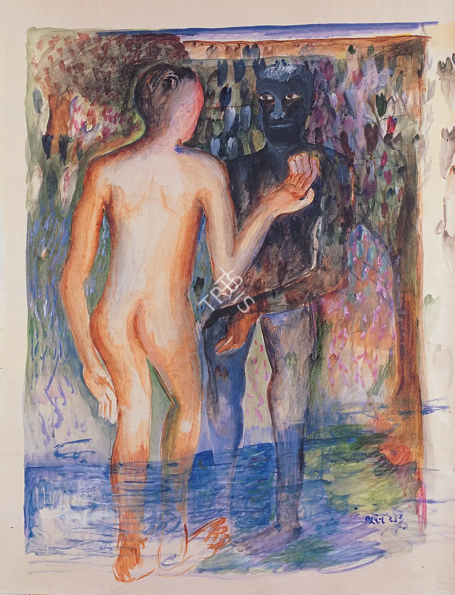Khakhar, Bhupen (Artist). Two Men, 1987 | Painting