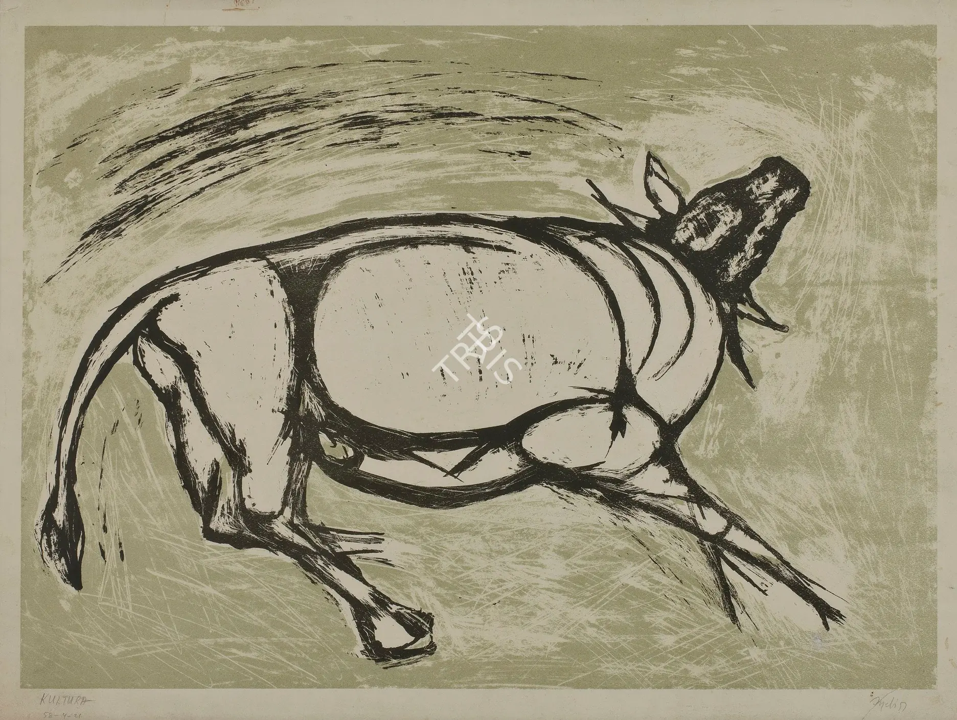 Mehta, Tyeb (Artist). Kultura. Lithograph on paper, 1957-1958 | Graphic Art | FineArts | 00645260