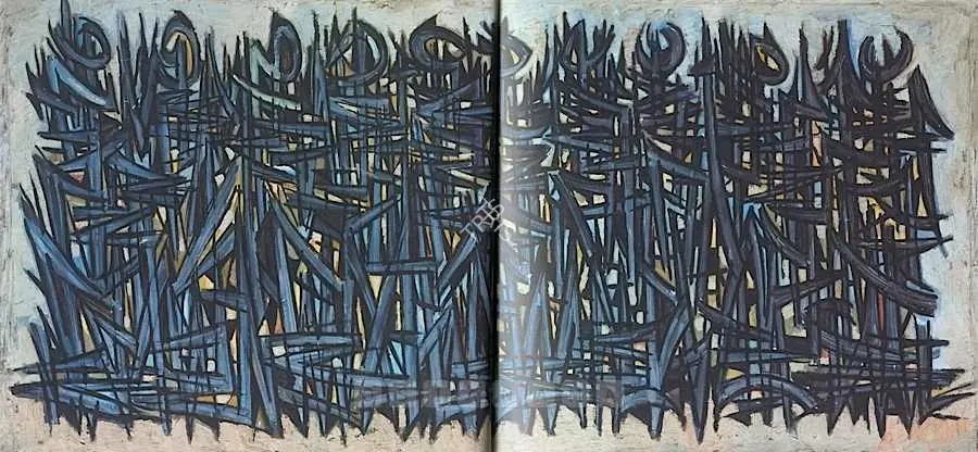 Sadequain (Artist). Line Of Figures, 1963 | Painting