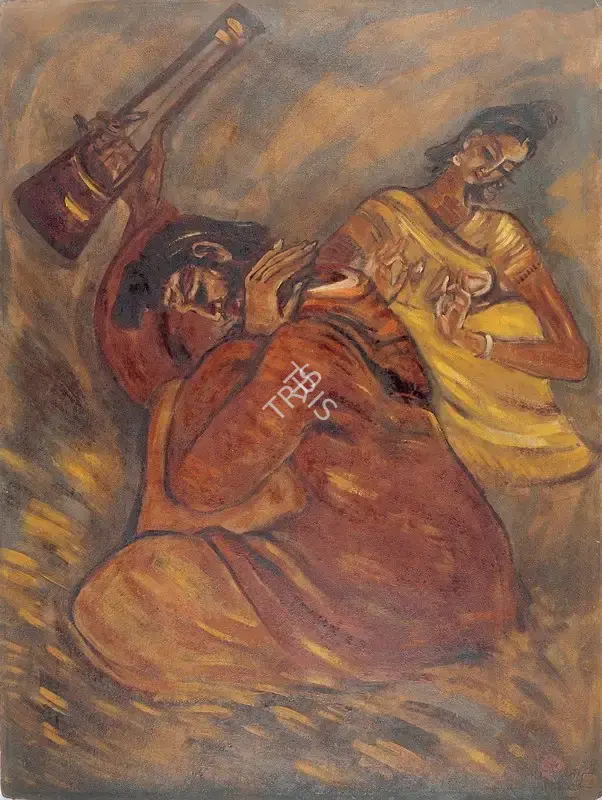 Khastgir, Sudhir (Artist). Baul & Dancer, 1968 | Painting