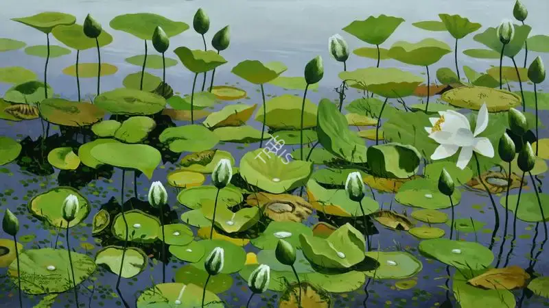 Bhattacharya, Sanjay (Artist). Untitled (Blooming Lotus), 2015 | Painting
