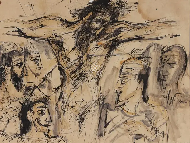 Biswas, Nikhil (Artist). Untitled (Crucifixion), n.d. | Painting