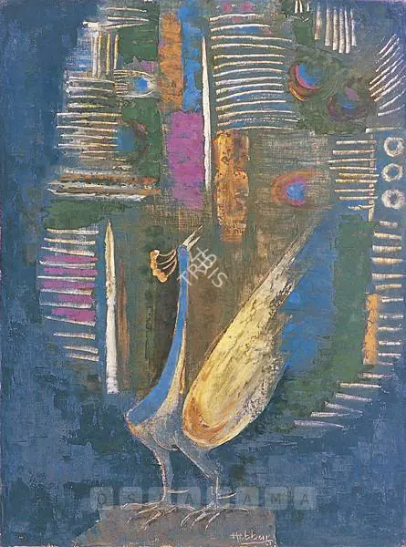 Hebbar, K.K. (Artist). Peacock, 1963 | Painting