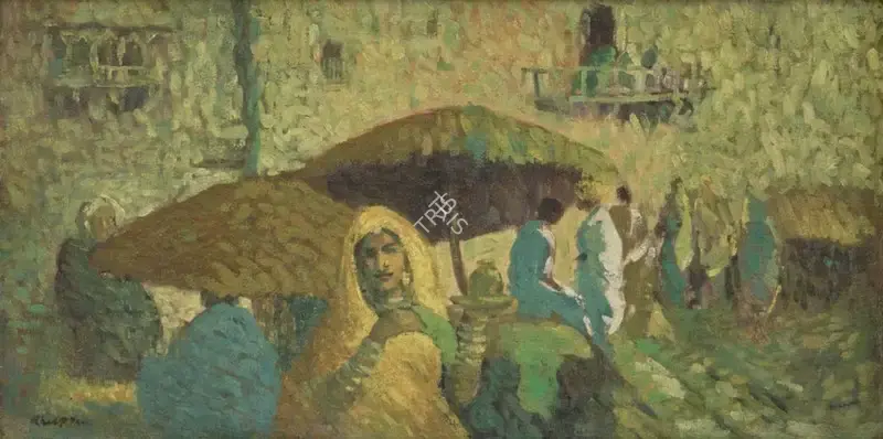 Das, Arup (Artist). Untitled. Oil on canvas, c.1950s | Painting | FineArts | 00603671
