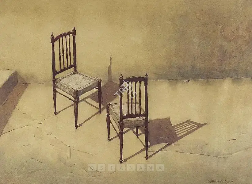 Bhattacharya, Sanjay (Artist). Two Chairs. Watercolour on paper, 1988 | Painting  | 00877602