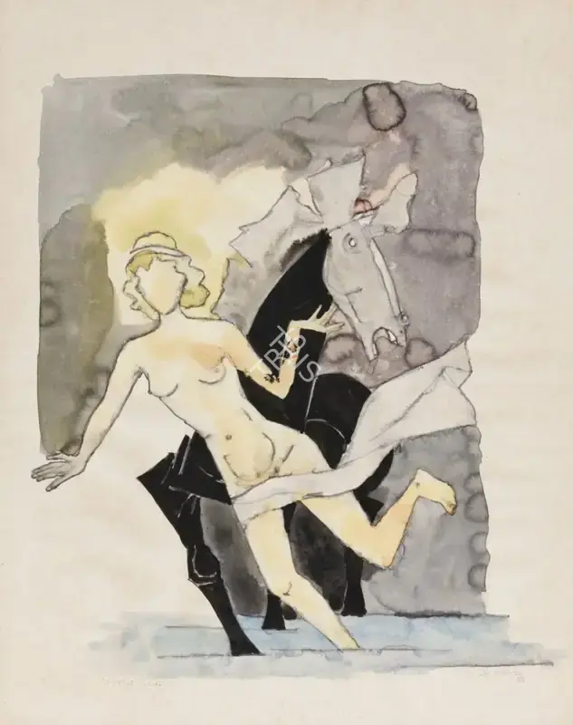 Husain, M.F. (Artist). Orange Cloud, 1981 | Painting