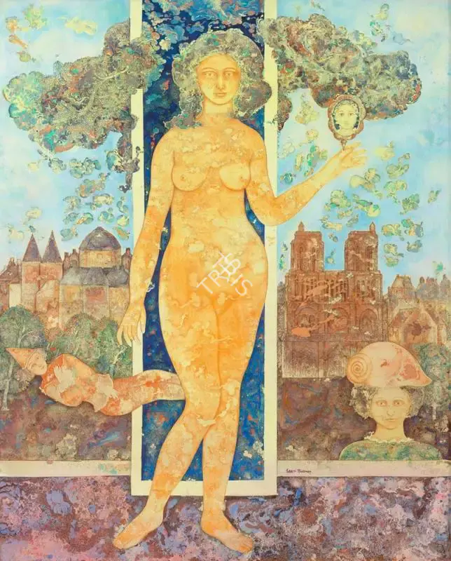 Burman, Sakti (Artist). Le Miroir du Temps (Mirror of Time). Oil on canvas, c.1977-1983 | Painting | FineArts | 00545832