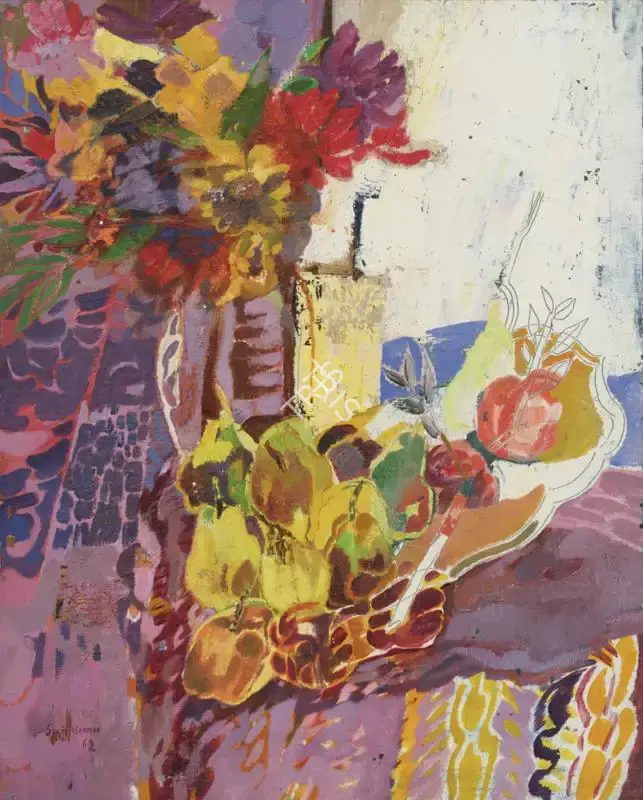 Burman, Sakti (Artist). Untitled (Still Life). Oil on canvas, 1963 | Painting | FineArts | 00353537
