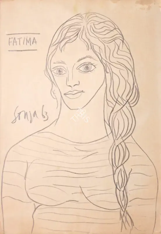 Souza, F.N. (Artist). Untitled (Fatima), 1963 | Drawing