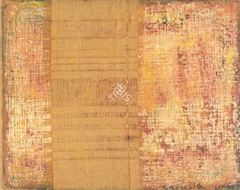 Nai, Manish Limbhachiya (Artist). Untitled (Brown). Collage on jute, n.d. | Collage | EconomicsArt | 00871228