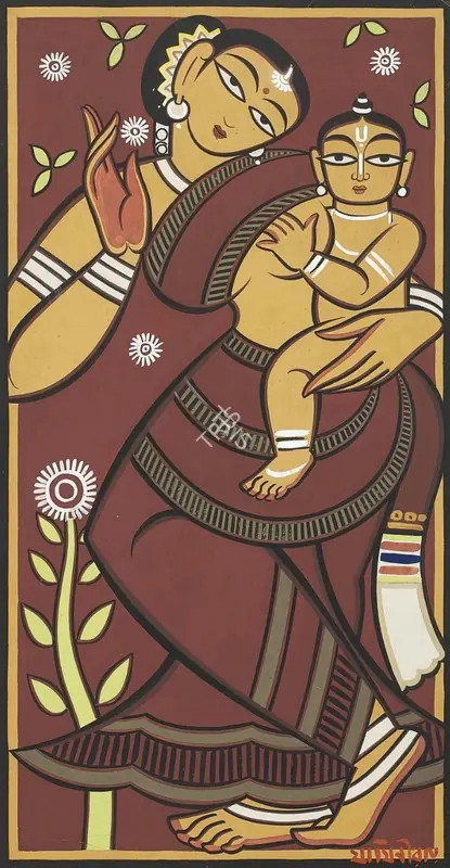 Roy, Jamini (Artist). Untitled (Yashodha and Krishna) , 1915 | Painting