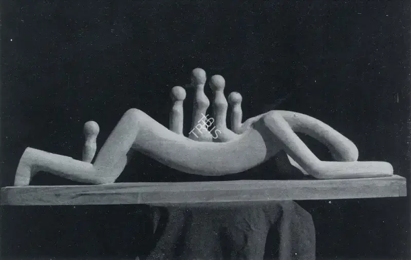 Bhagat, Dhanraj (Artist). Family Horse. Wood, n.d. | Marg, March 1957 | Sculpture | FineArts | 00674092