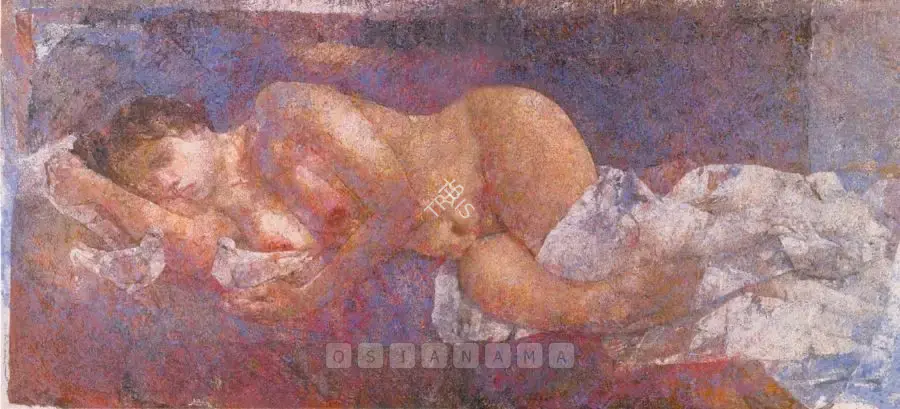 Naqsh, Jamil (Artist). Untitled (Reclining Nude). Oil on canvas, 1997 | Painting | FineArts | 00756064