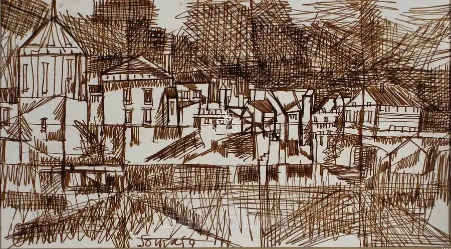 Souza, F.N. (Artist). Landscape, 1959 | Drawing