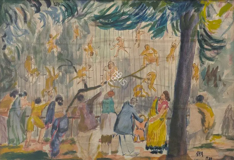 Ara, K.H. (Artist). Untitled. Watercolour on paper pasted on cardboard, 1932 | Painting | FineArts | 00646349
