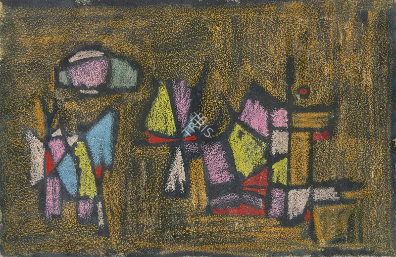 Narayan, Badri (Artist). Abstract - I. Pastel on paper, 1958 | Painting | FineArts | 00355132