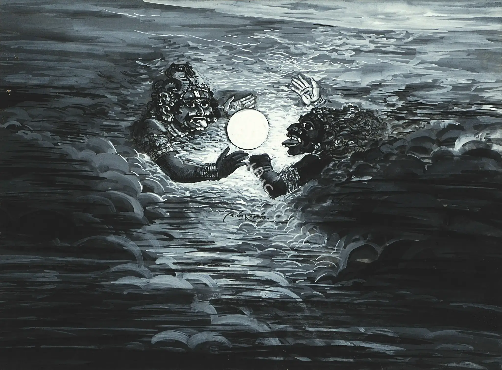 Goud, K. Laxma (Artist). Rahu Ketu, late 1980s | Painting