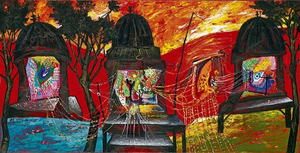 Parekh, Manu (Artist). Temple Festival, 2014 | Painting
