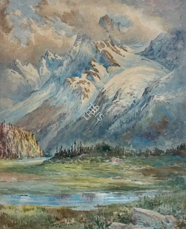 Parendekar, M.K. (Artist). Himalayan 2. Watercolour on paper, n.d. | Painting | EconomicsArt | 00869252