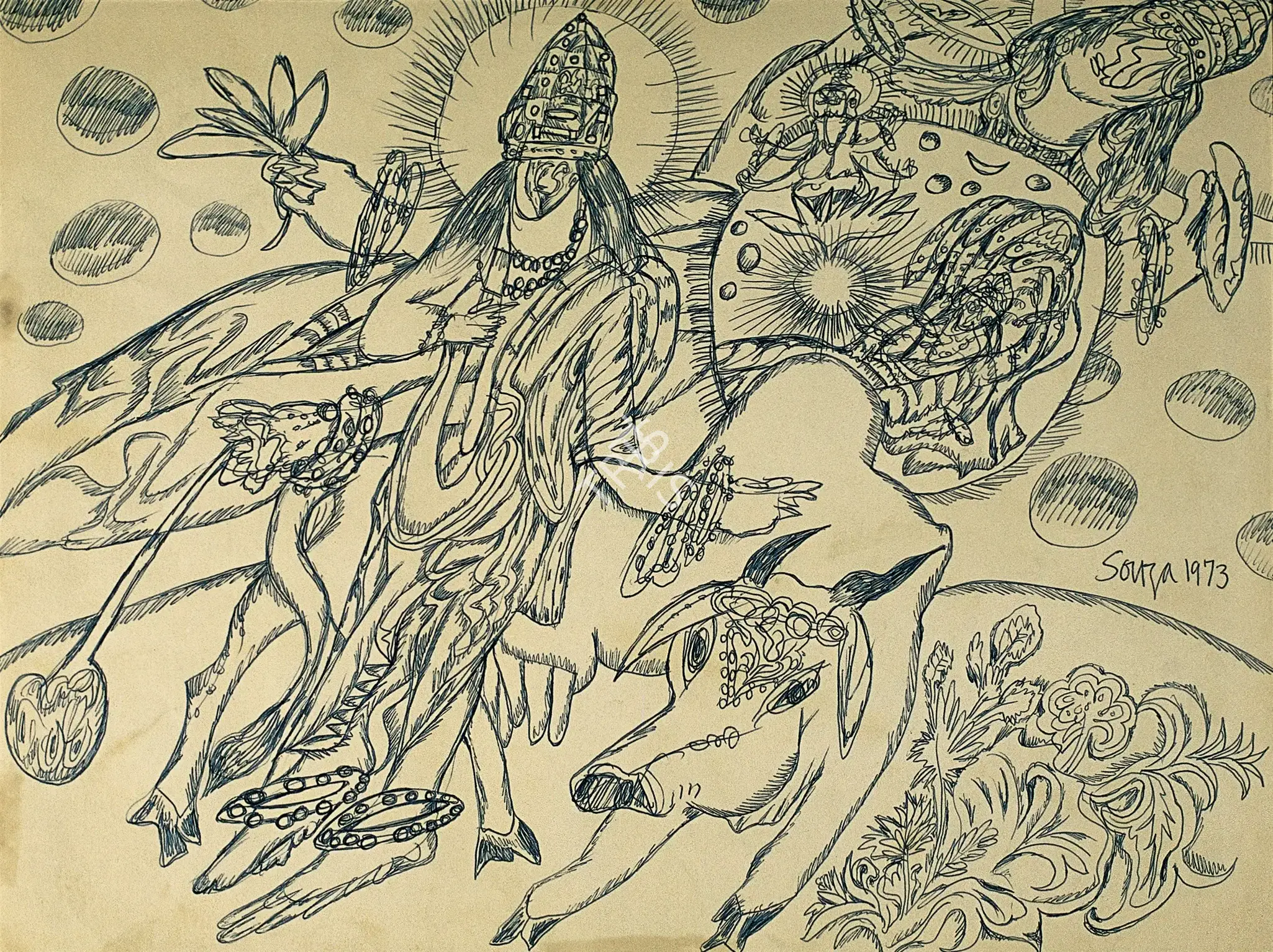 Souza, F.N. (Artist). Untitled, 1973 | Drawing