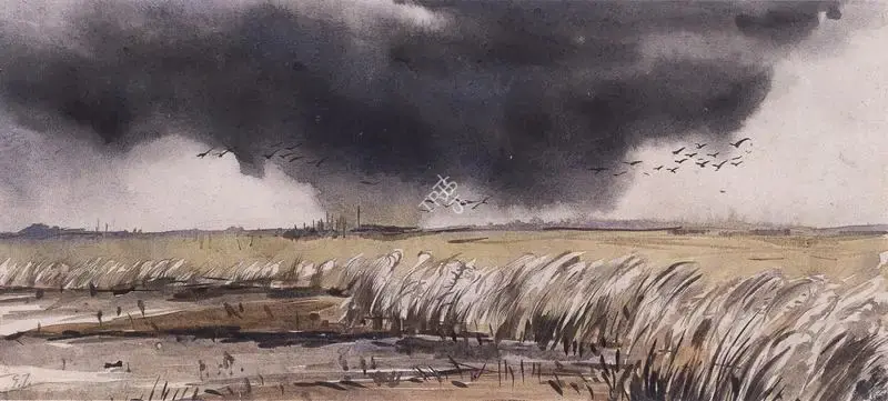 Tagore, Gaganendranath (Artist). Landscape. Watercolour and ink with glaze on paper, n.d. | Painting  | 00876874