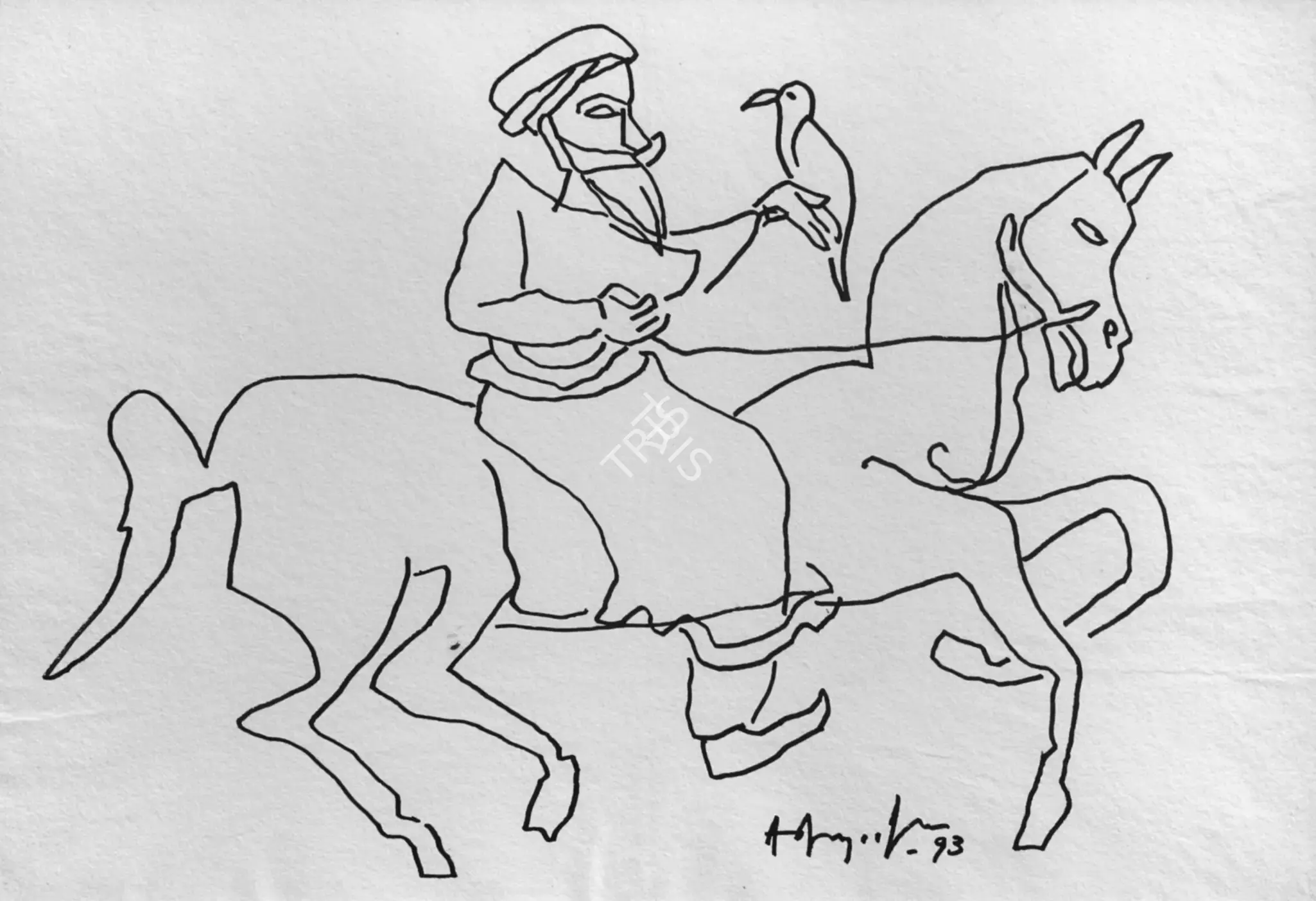 Adimoolam, K.M. (Artist). Untitled. Pen on paper, 1993 | Drawing | FineArts | 00899803
