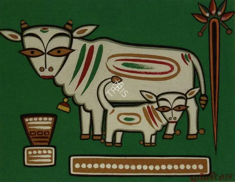 Roy, Jamini (Artist). Untitled (Cats), n.d. | Painting