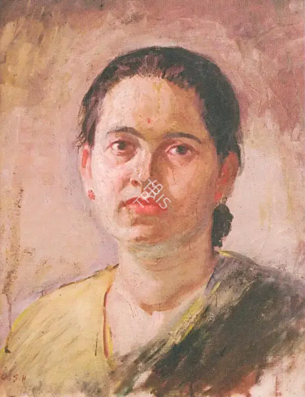 Haldankar, G.S. (Artist). Portrait of a Maharastrian Lady, n.d. | Painting