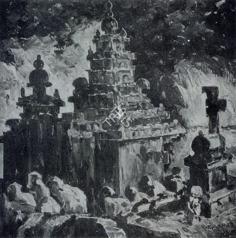 Almelkar, A.A. (Artist). Temple, n.d. | Painting