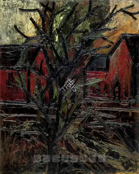 Souza, F.N. (Artist). Landscape With Red Houses, 1953 | Painting
