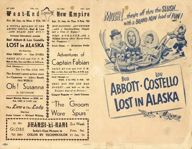 Yarbrough, Jean (Director), Lost In Alaska, 1952 | Handbill | CinemaEducation | 00894130