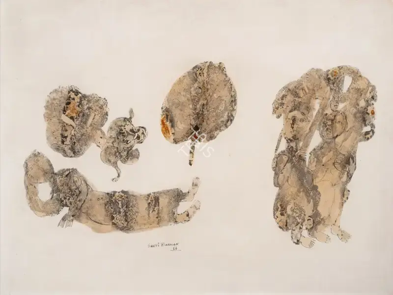 Burman, Sakti (Artist). Untitled. Watercolour and pen on paper, 1966 | Painting | EconomicsArt | 00872000