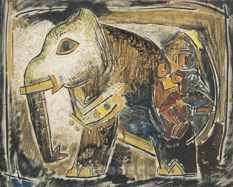 Husain, M.F. (Artist). Untitled, early 1950s | Painting
