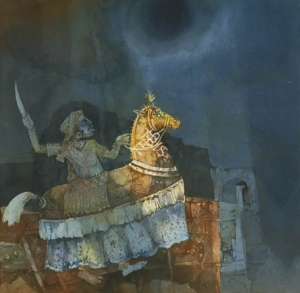 Ray, Shyamal Dutta (Artist). Last Conqueror, 1987 | Painting
