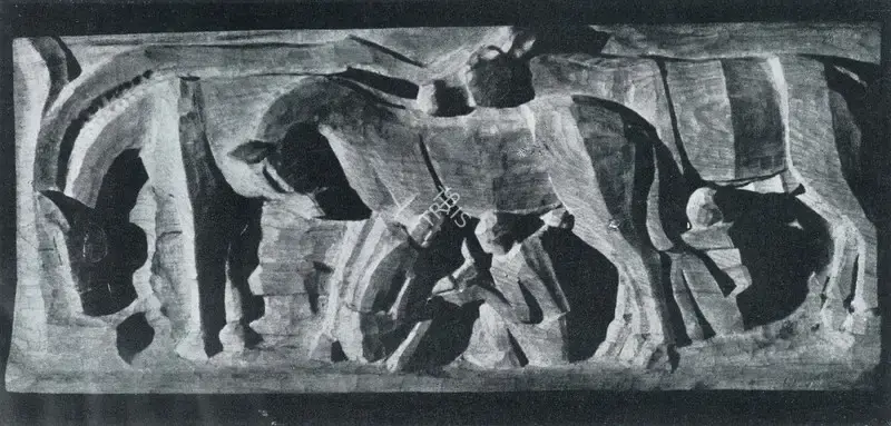 Bhagat, Dhanraj (Artist). Shoeing the Horse, n.d. | Sculpture