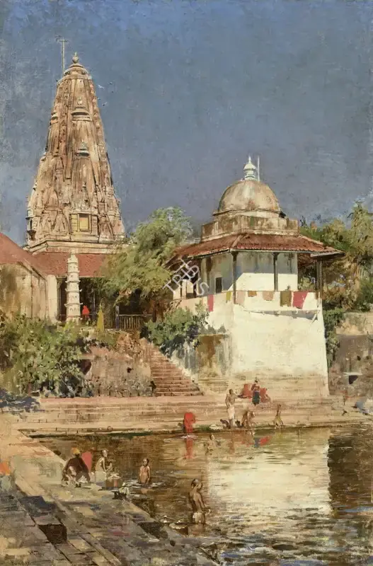 Weeks, Edwin Lord (Artist). Temple and Tanks of Walkeshwar, Bombay, n.d. | Painting