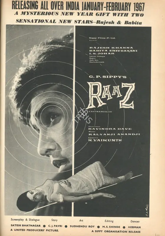 Sippy, G.P. (Producer), Raaz, 1967 | Advertisement
